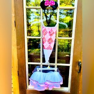 Minnie mouse Pink white sequin Halloween costume dance theatre